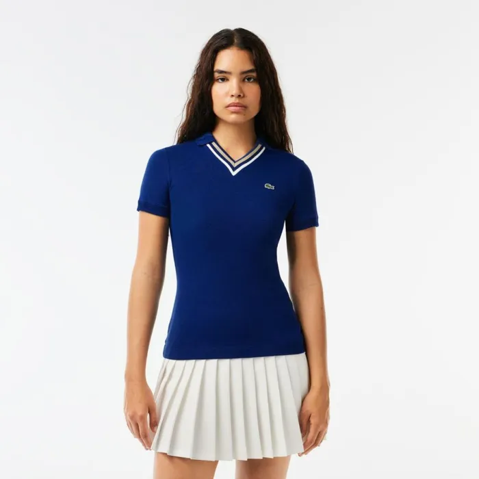 Polos Women Lacoste Women039s Slim Fit VNeck Stretch Piqu Polo Methylene Blue F9f Polos Women Lacoste Women039s Slim Fit VNeck Stretch Piqu Polo Methylene Blue F9f