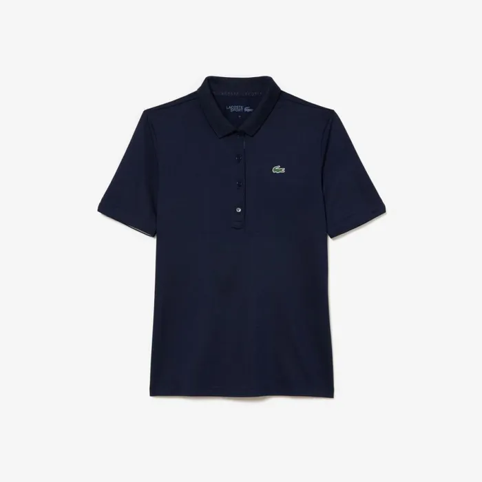 Polos Women Lacoste Women039s Stretch Jersey Golf Polo Navy Blue White 525