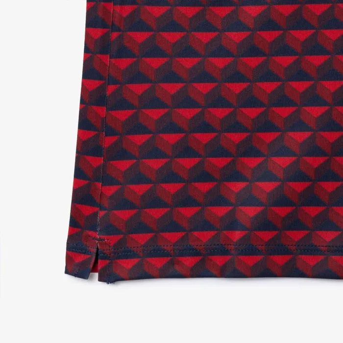 Polos Women Lacoste Women039s UltraDry Patterneded Golf Polo Blue Bordeaux Red Ikl