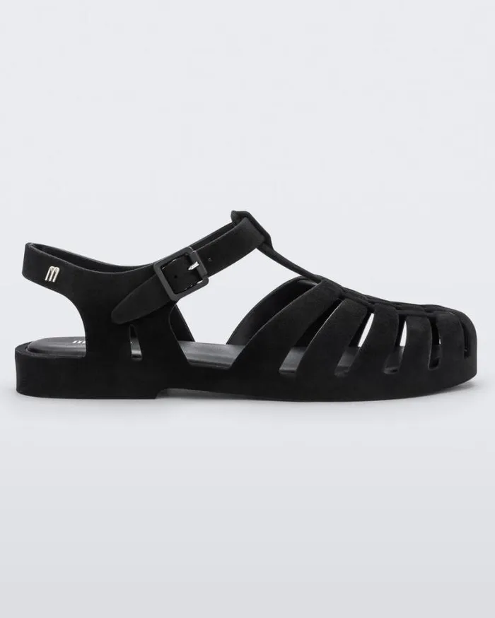 Possession Velvet Black Flocked Women Melissa Sandals