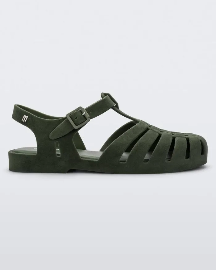 Possession Velvet Green Flocked Women Melissa Sandals