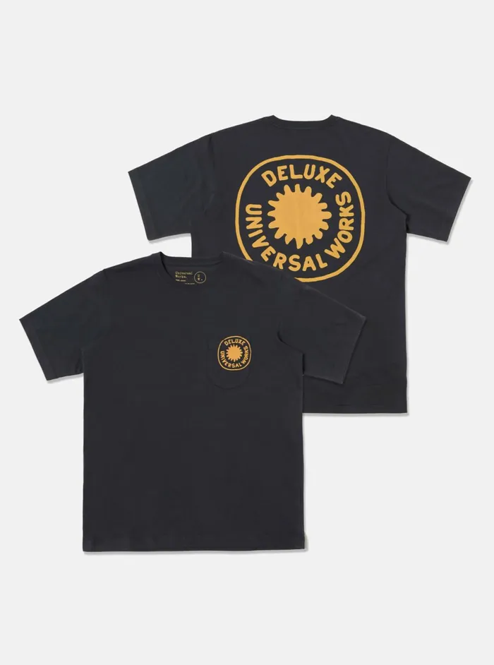 Print Pocket Tee In Navy Single Jersey Deluxe Men Universal Works Tees