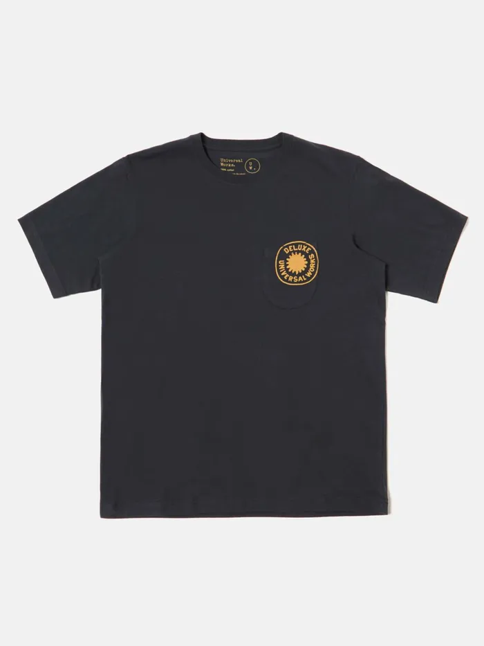 Print Pocket Tee In Navy Single Jersey Deluxe Men Universal Works Tees