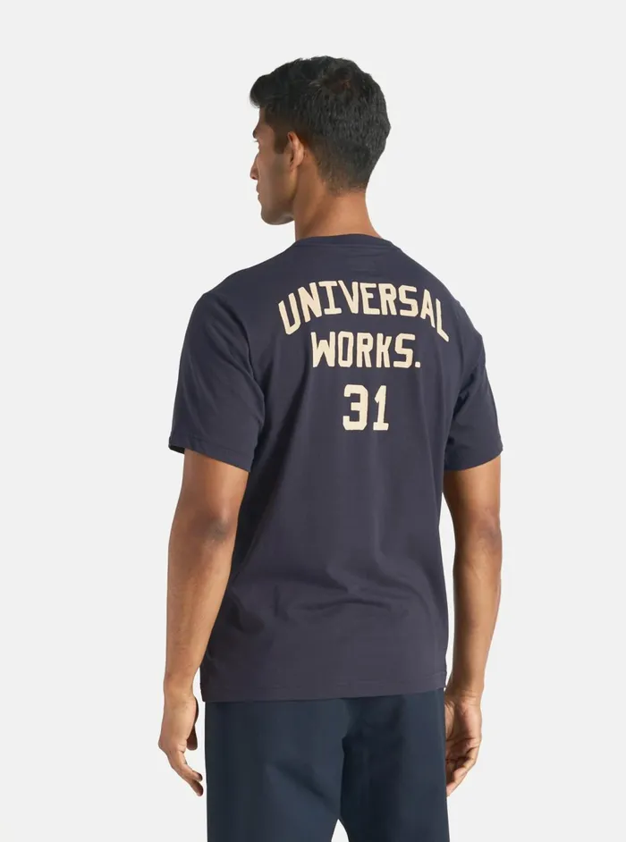 Print Tee In Navy Single Jersey UW31 Men Universal Works Tees