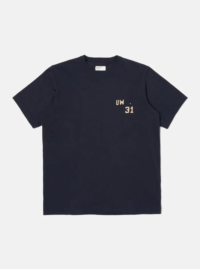 Print Tee In Navy Single Jersey UW31 Men Universal Works Tees