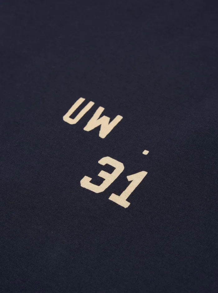 Print Tee In Navy Single Jersey UW31 Men Universal Works Tees