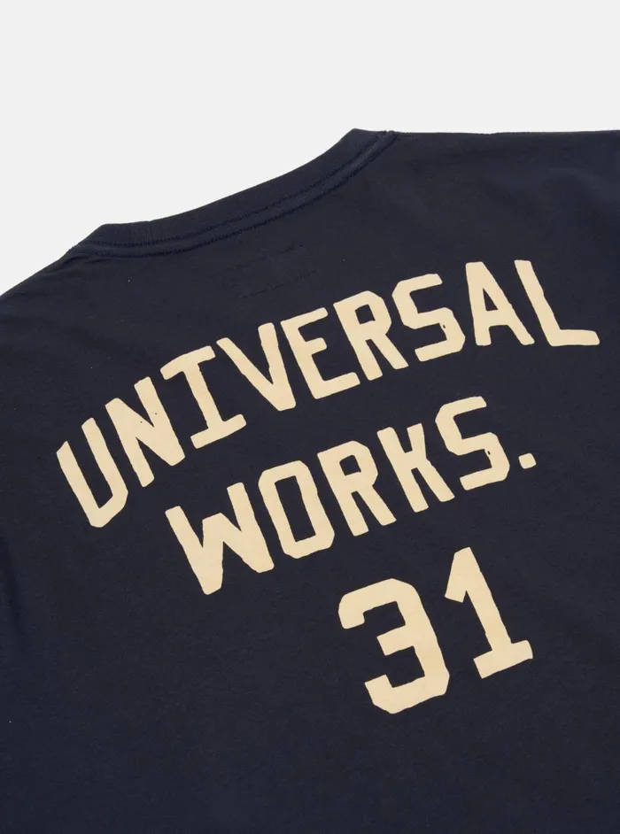 Print Tee In Navy Single Jersey UW31 Men Universal Works Tees