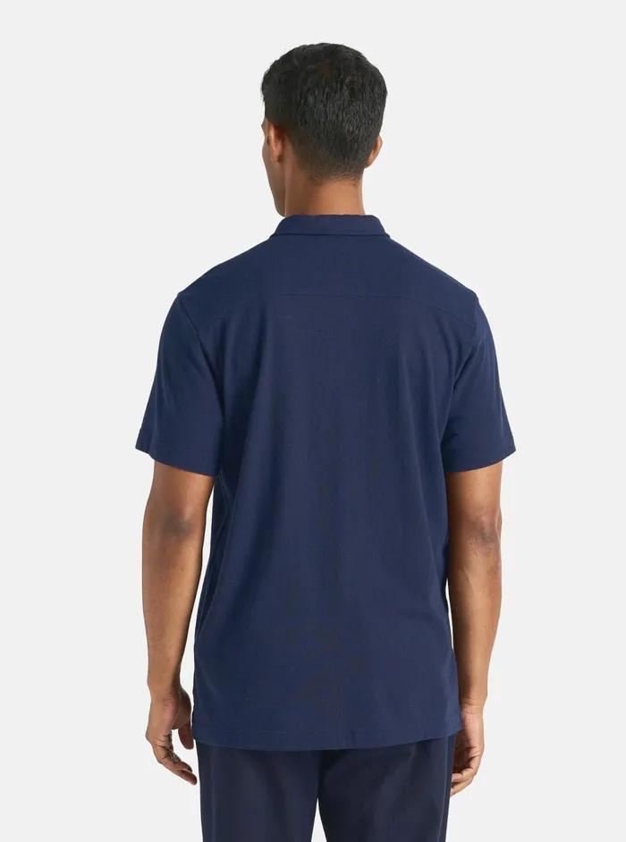 Pullover SS Shirt In Navy Recycled Wool Mix Men Universal Works Tees