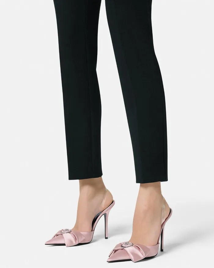 Pumps and Slingbacks Women Versace Alia Satin Slingback Pumps 110 Mm Light Pink