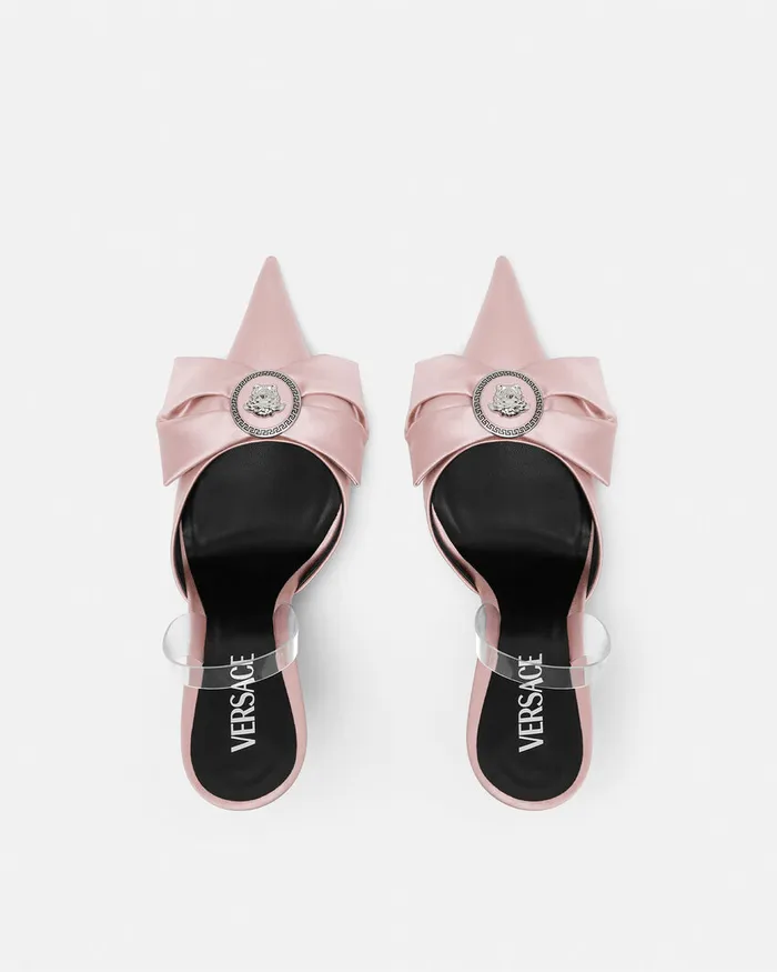 Pumps and Slingbacks Women Versace Alia Satin Slingback Pumps 110 Mm Light Pink