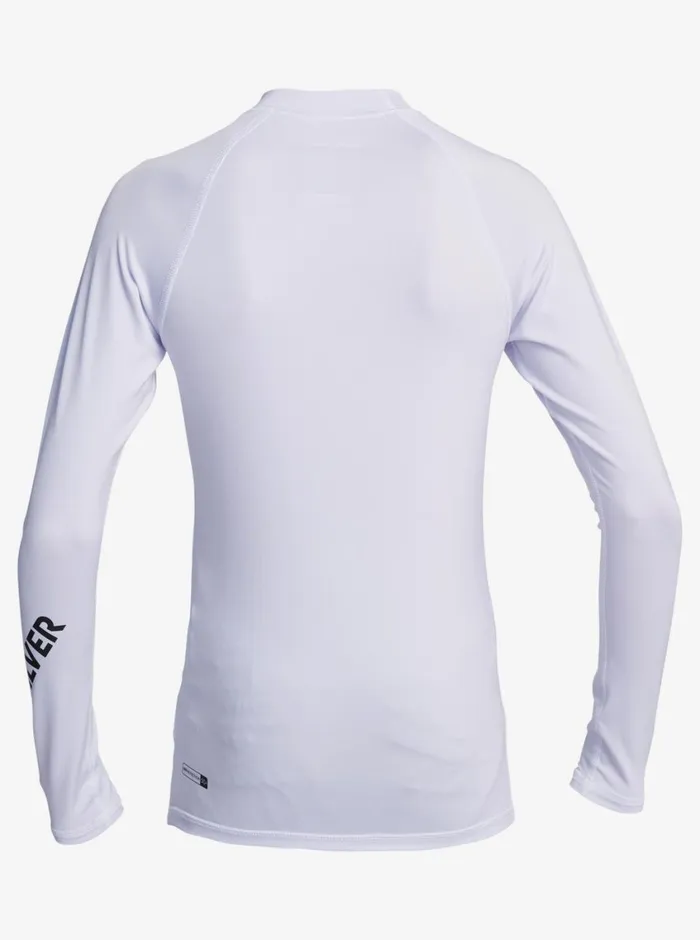 Quiksilver 816 All Time Long Sleeve UPF 50 Rashguard White Boys Rashguards Quiksilver 816 All Time Long Sleeve UPF 50 Rashguard White Boys Rashguards