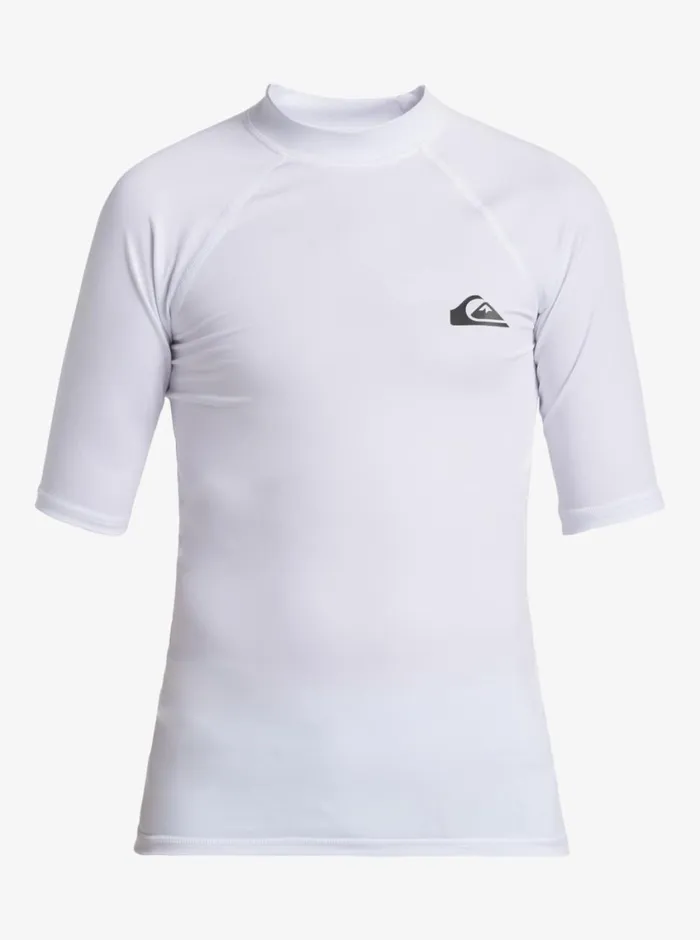 Quiksilver 816 Everyday UPF50 Short Sleeve Surf Tee White Boys Rashguards