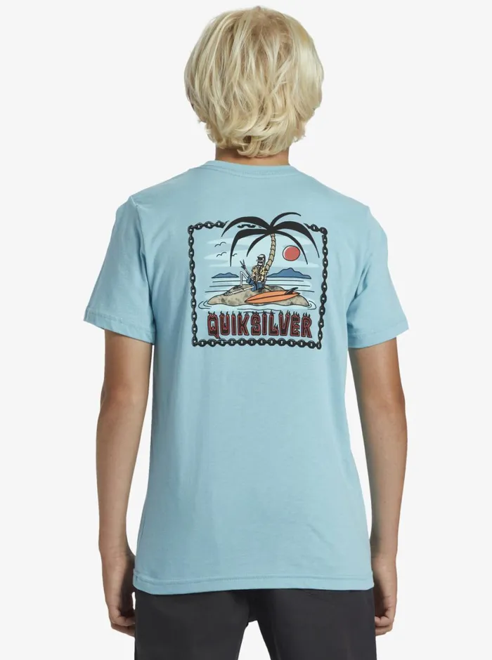 Quiksilver 816 Marooned TShirt Marine Blue Boys Tees Quiksilver 816 Marooned TShirt Marine Blue Boys Tees