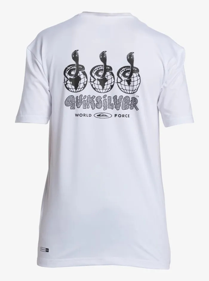 Quiksilver 816 Mix Session UPF 50 Short Sleeve Surf Tee White Boys Rashguards Quiksilver 816 Mix Session UPF 50 Short Sleeve Surf Tee White Boys Rashguards