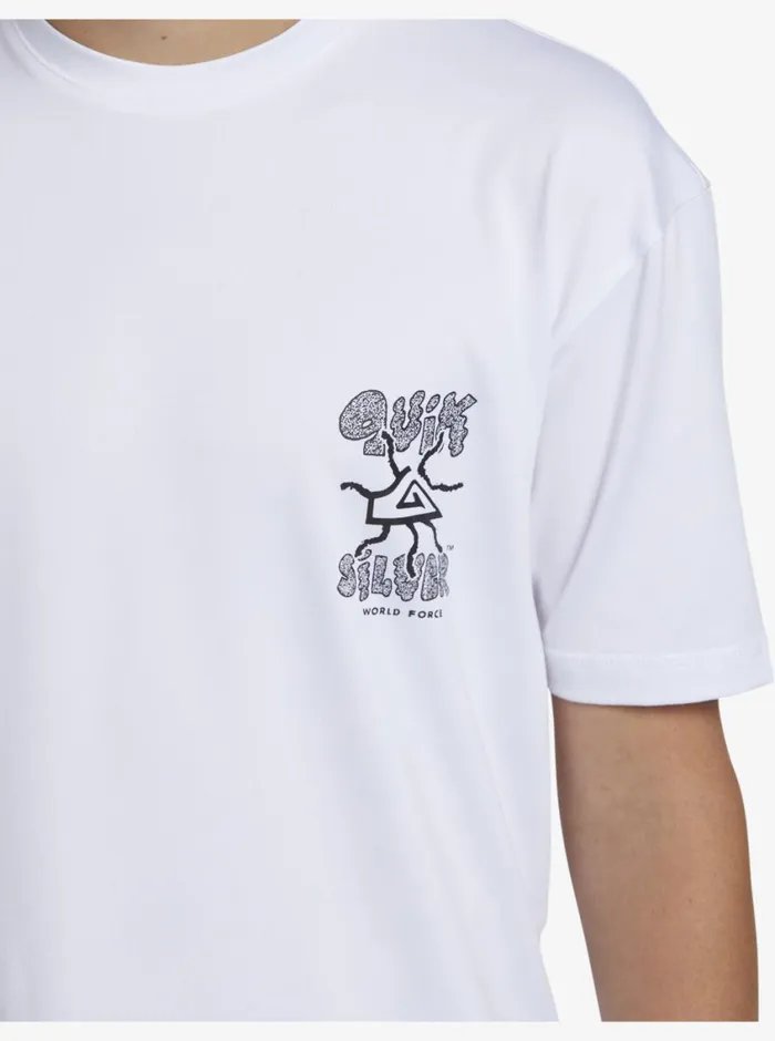 Quiksilver 816 Mix Session UPF 50 Short Sleeve Surf Tee White Boys Rashguards Quiksilver 816 Mix Session UPF 50 Short Sleeve Surf Tee White Boys Rashguards