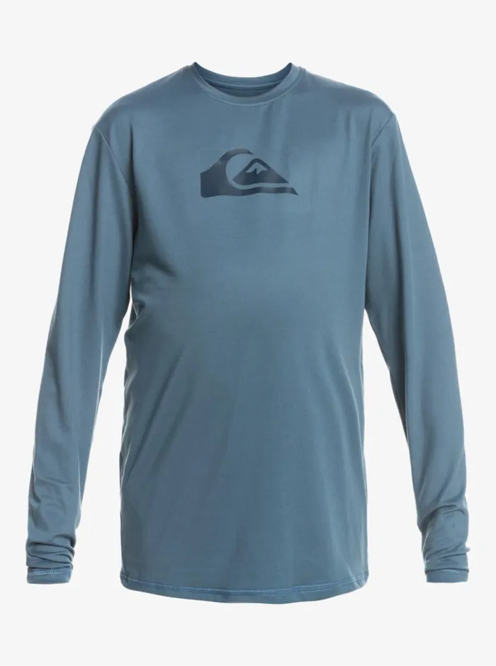 Quiksilver 816 Solid Streak Ls Youth LSL Surf Tee Navy Blazer Boys Rashguards