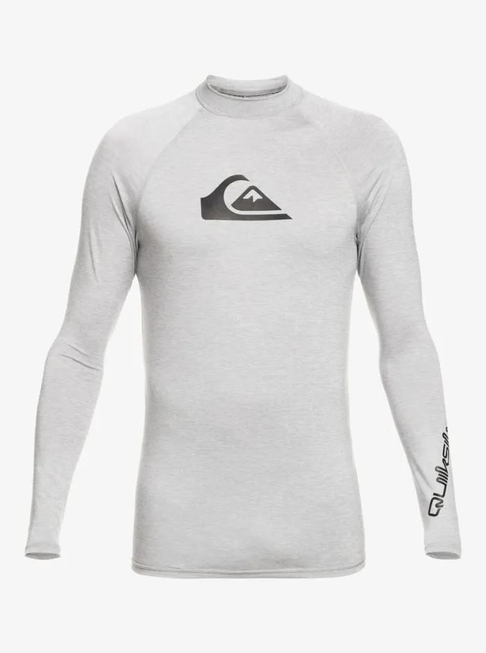 Quiksilver All Time Long Sleeve UPF 50 Rashguard Sleet Heather Mens Rashguards