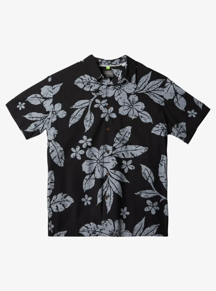 Quiksilver Aqua Flower Short Sleeve Shirt Black Aqua Flowers Mens Shirts and Polos Quiksilver Aqua Flower Short Sleeve Shirt Black Aqua Flowers Mens Shirts and Polos