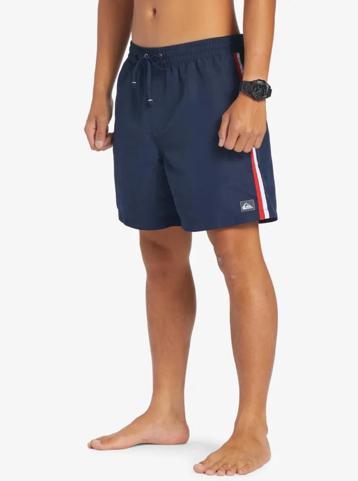Quiksilver Beach Please 17034 Volleys Navy Blazer Mens Elastic Waist Quiksilver Beach Please 17034 Volleys Navy Blazer Mens Elastic Waist