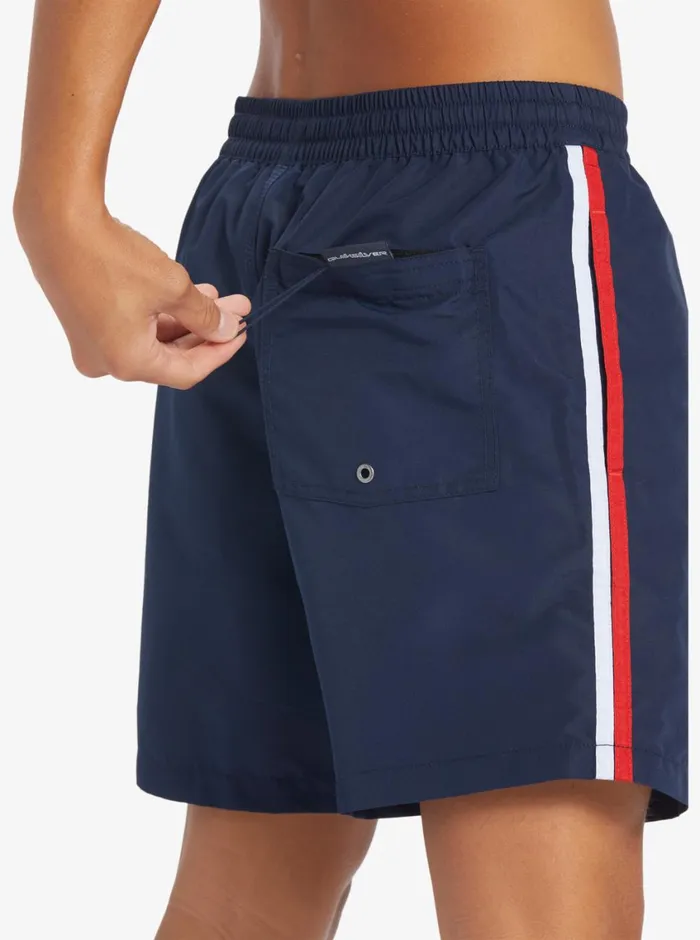 Quiksilver Beach Please 17034 Volleys Navy Blazer Mens Elastic Waist Quiksilver Beach Please 17034 Volleys Navy Blazer Mens Elastic Waist