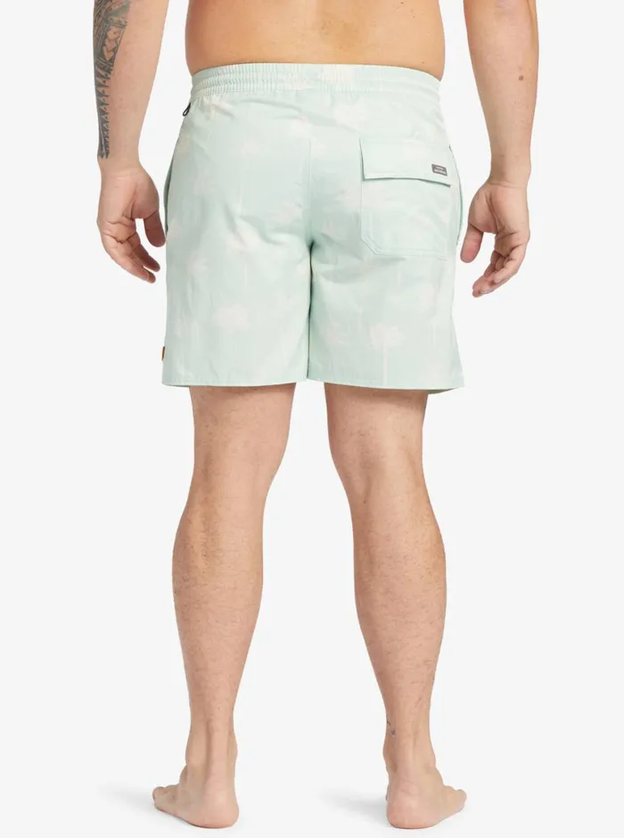 Quiksilver Cliffside 17034 Elastic Waist Shorts Subtle Green Amazed Palm MensWaterman Elastic Waist Quiksilver Cliffside 17034 Elastic Waist Shorts Subtle Green Amazed Palm MensWaterman Elastic Waist