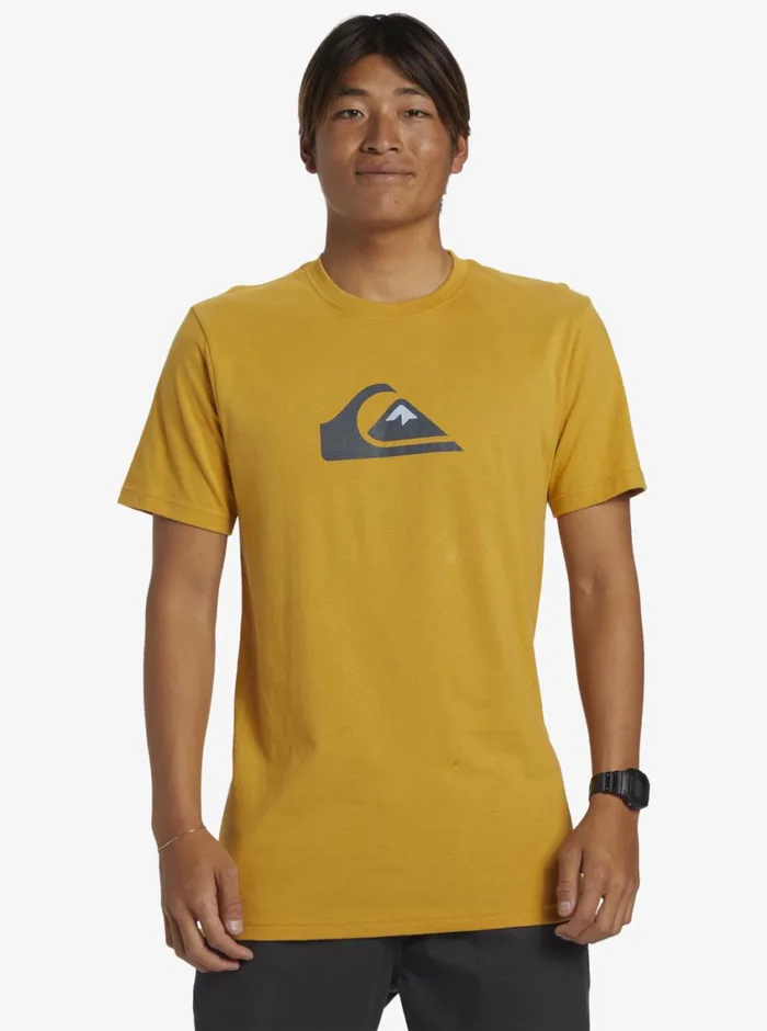 Quiksilver Comp Logo Tshirt Mustard Mens Tees Quiksilver Comp Logo Tshirt Mustard Mens Tees