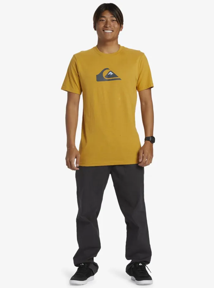 Quiksilver Comp Logo Tshirt Mustard Mens Tees Quiksilver Comp Logo Tshirt Mustard Mens Tees