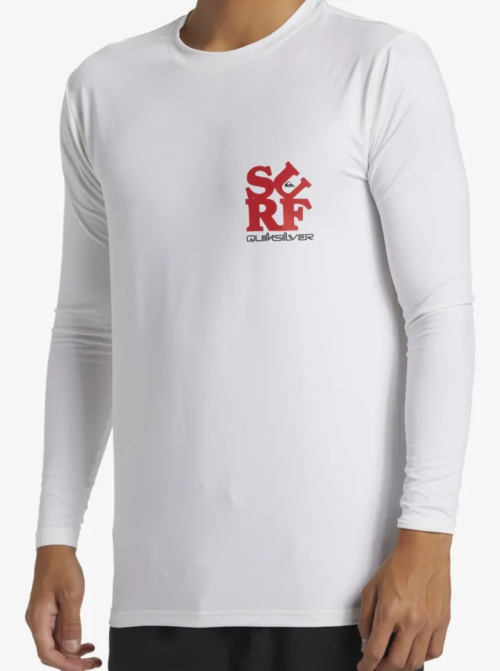 Quiksilver Everyday Long Sleeve Surf Tee Whiteblack Mens Rashguards Quiksilver Everyday Long Sleeve Surf Tee Whiteblack Mens Rashguards