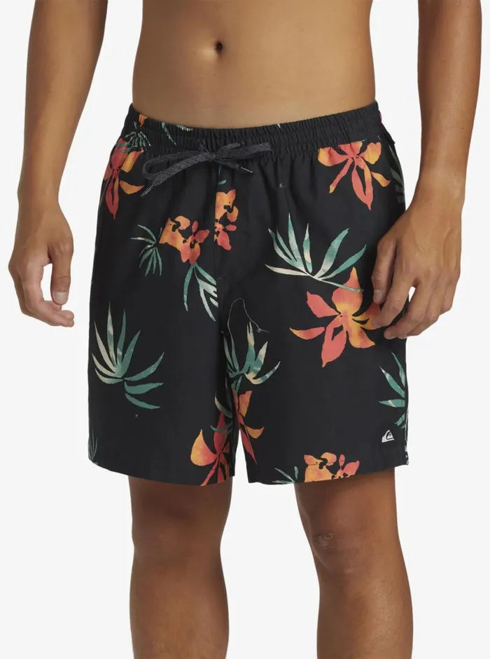 Quiksilver Everyday Mix Volley 17034 Elastic Waist Shorts Black Mens Elastic Waist Quiksilver Everyday Mix Volley 17034 Elastic Waist Shorts Black Mens Elastic Waist