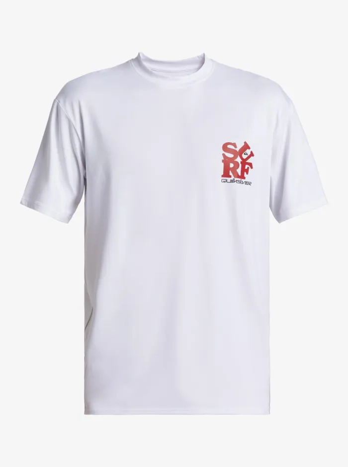 Quiksilver Everyday Surf Tee Whiteblack Mens Rashguards