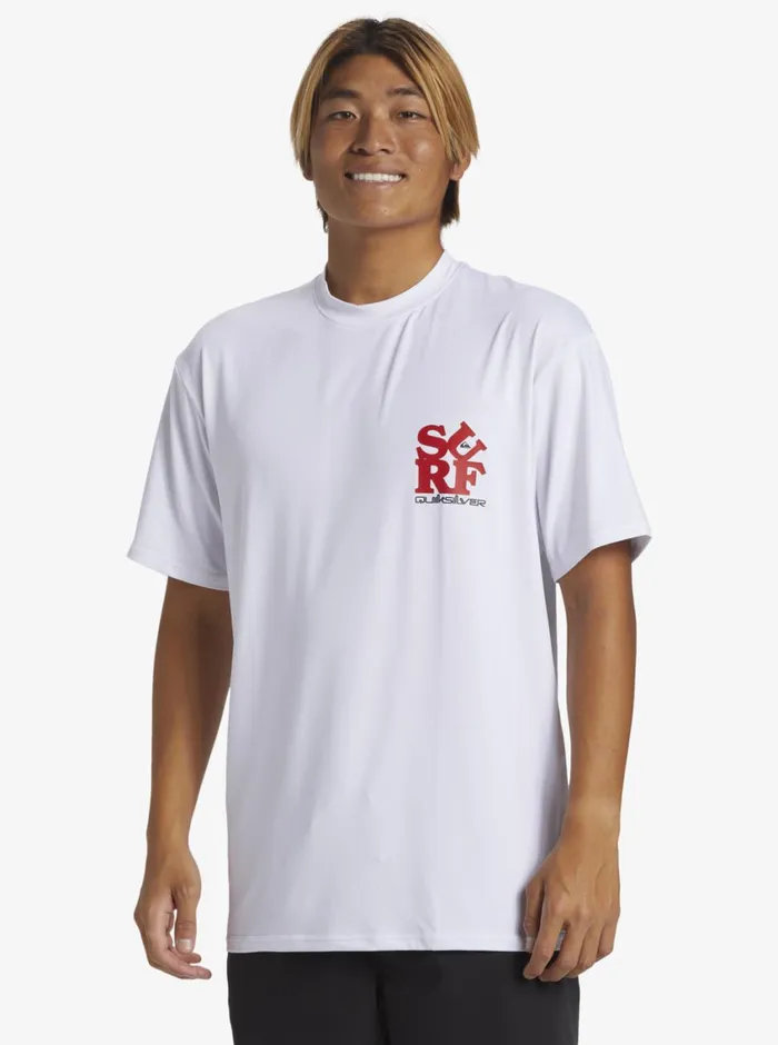 Quiksilver Everyday Surf Tee Whiteblack Mens Rashguards Quiksilver Everyday Surf Tee Whiteblack Mens Rashguards