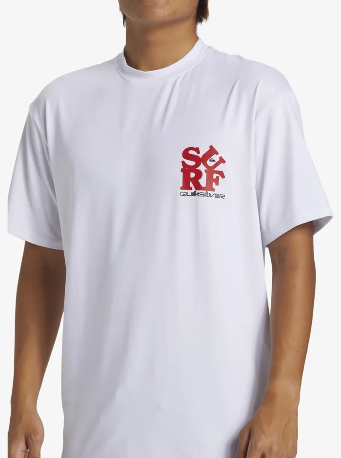 Quiksilver Everyday Surf Tee Whiteblack Mens Rashguards Quiksilver Everyday Surf Tee Whiteblack Mens Rashguards