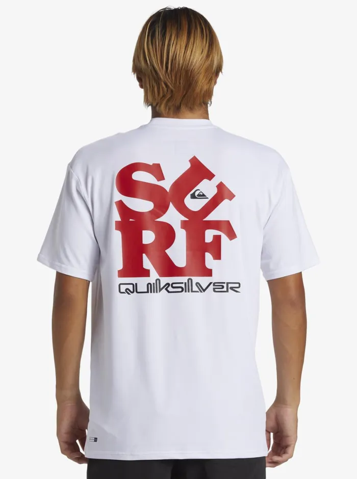 Quiksilver Everyday Surf Tee Whiteblack Mens Rashguards Quiksilver Everyday Surf Tee Whiteblack Mens Rashguards