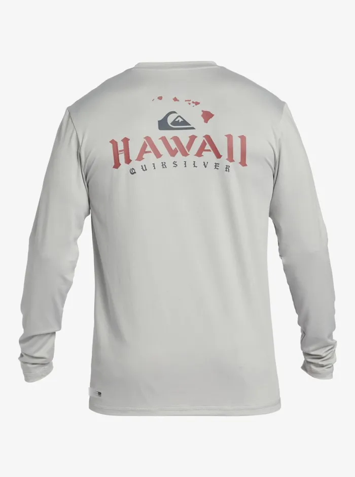Quiksilver Hi Royalty Surf Long Sleeve UPF 50 Surf TShirt Grey Violet Mens Rashguards