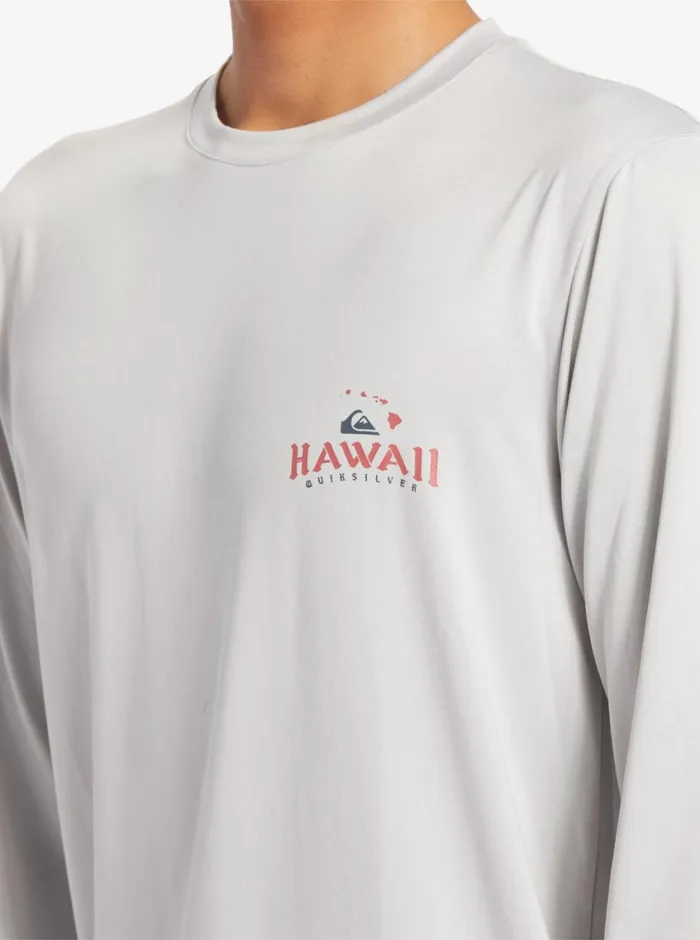 Quiksilver Hi Royalty Surf Long Sleeve UPF 50 Surf TShirt Grey Violet Mens Rashguards