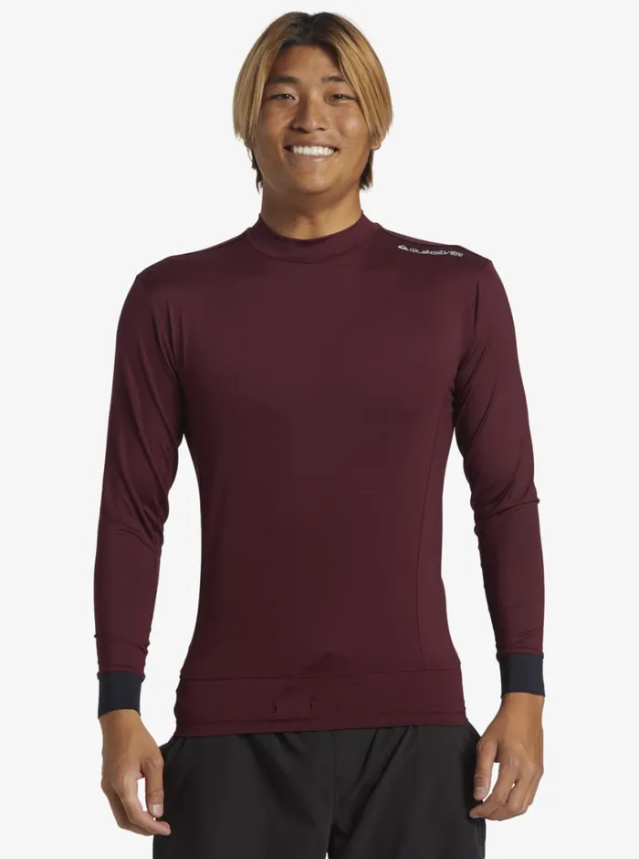 Quiksilver Highline UPF50 Long Sleeve Surf Tee Wine Mens Rashguards Quiksilver Highline UPF50 Long Sleeve Surf Tee Wine Mens Rashguards