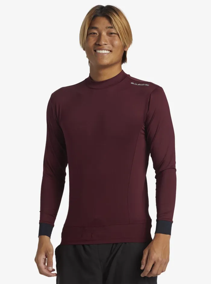 Quiksilver Highline UPF50 Long Sleeve Surf Tee Wine Mens Rashguards Quiksilver Highline UPF50 Long Sleeve Surf Tee Wine Mens Rashguards