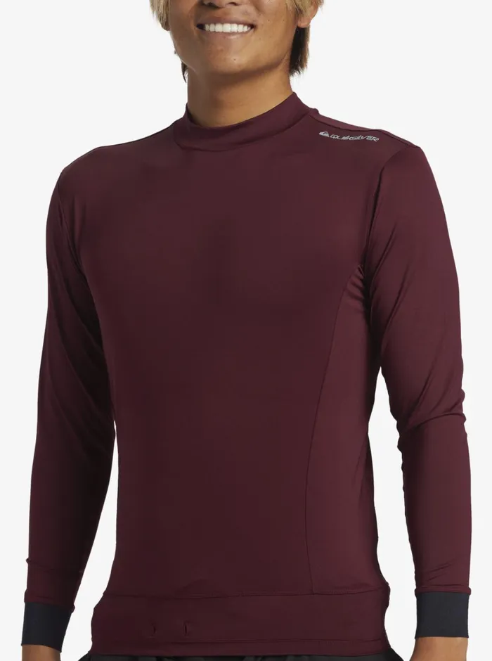 Quiksilver Highline UPF50 Long Sleeve Surf Tee Wine Mens Rashguards Quiksilver Highline UPF50 Long Sleeve Surf Tee Wine Mens Rashguards