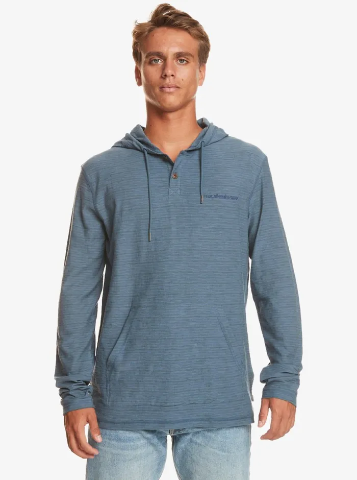 Quiksilver Kentin Long Sleeves Hooded TShirt Kentin Bering Sea Mens Tees Quiksilver Kentin Long Sleeves Hooded TShirt Kentin Bering Sea Mens Tees