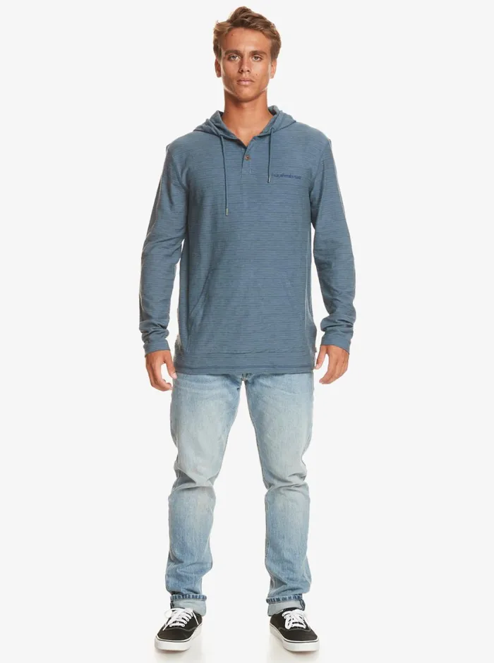 Quiksilver Kentin Long Sleeves Hooded TShirt Kentin Bering Sea Mens Tees Quiksilver Kentin Long Sleeves Hooded TShirt Kentin Bering Sea Mens Tees