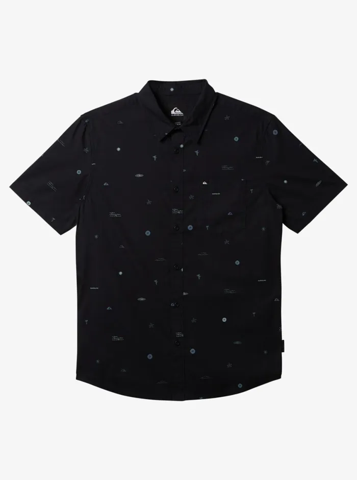 Quiksilver Mini Mo Classic Short Sleeve Woven Shirt Black Mini Mo Ss Woven Mens Shirts and Polos Quiksilver Mini Mo Classic Short Sleeve Woven Shirt Black Mini Mo Ss Woven Mens Shirts and Polos