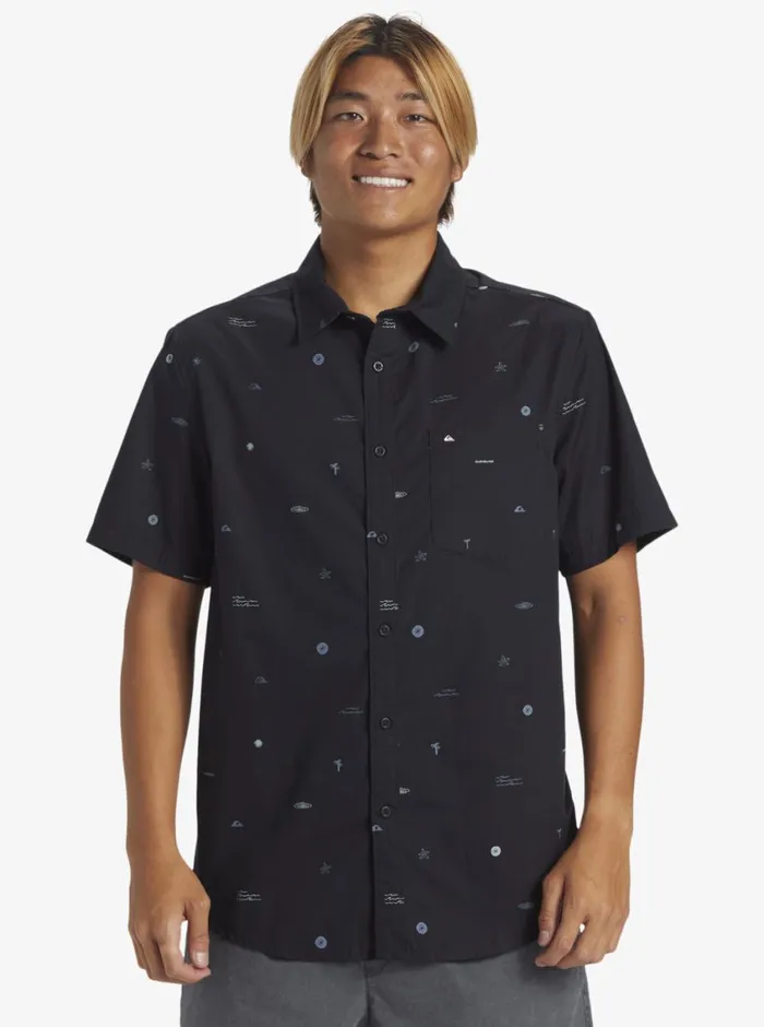 Quiksilver Mini Mo Classic Short Sleeve Woven Shirt Black Mini Mo Ss Woven Mens Shirts and Polos