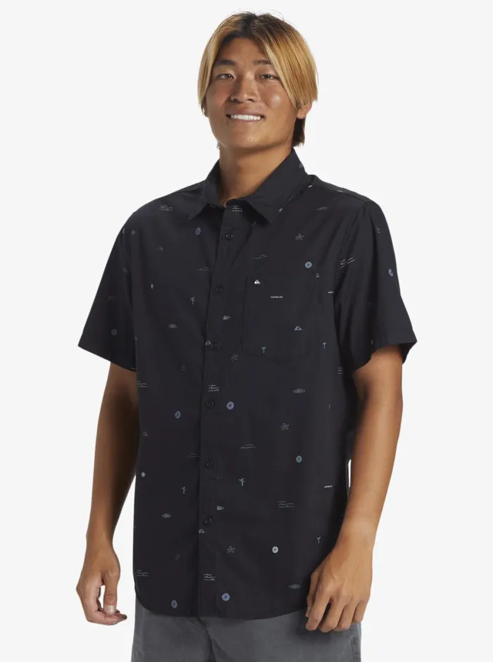 Quiksilver Mini Mo Classic Short Sleeve Woven Shirt Black Mini Mo Ss Woven Mens Shirts and Polos