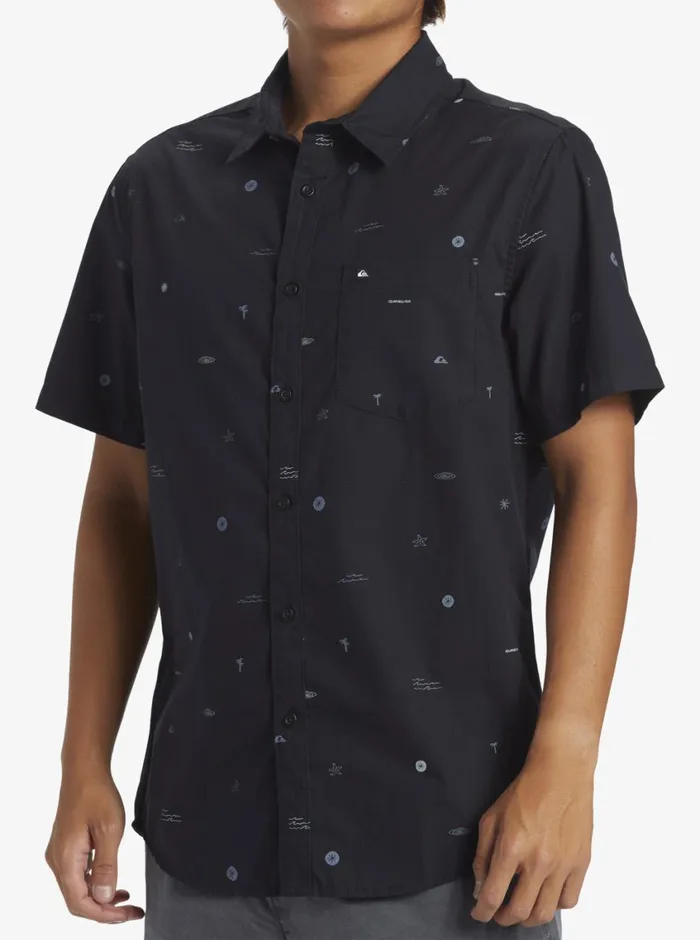 Quiksilver Mini Mo Classic Short Sleeve Woven Shirt Black Mini Mo Ss Woven Mens Shirts and Polos