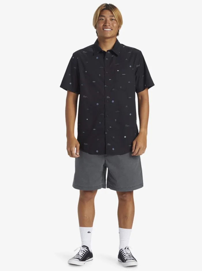 Quiksilver Mini Mo Classic Short Sleeve Woven Shirt Black Mini Mo Ss Woven Mens Shirts and Polos