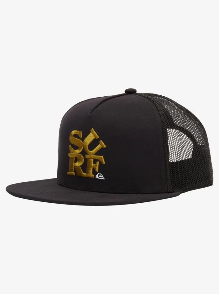 Quiksilver Oasis Trucker Snapback Hat Black Mens Hats