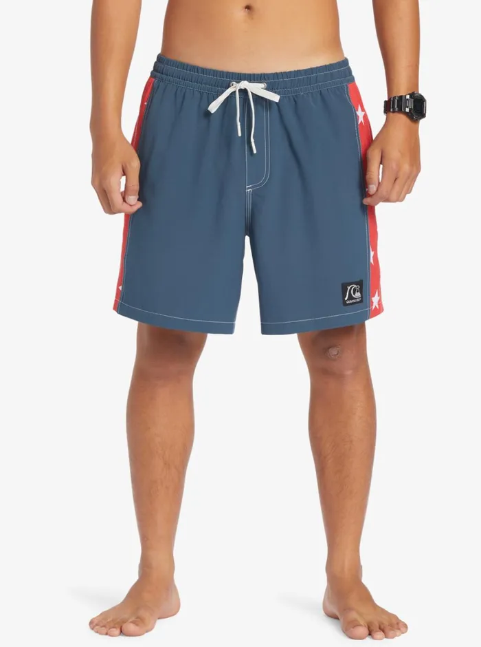 Quiksilver Original Arch 17034 Volleys Midnight Navy Mens Elastic Waist Quiksilver Original Arch 17034 Volleys Midnight Navy Mens Elastic Waist