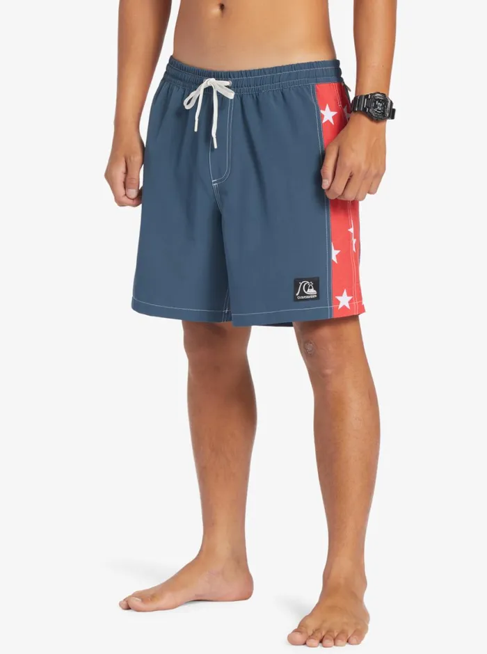 Quiksilver Original Arch 17034 Volleys Midnight Navy Mens Elastic Waist Quiksilver Original Arch 17034 Volleys Midnight Navy Mens Elastic Waist