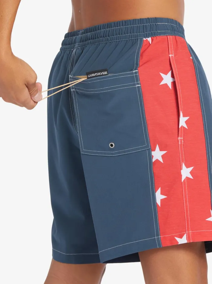 Quiksilver Original Arch 17034 Volleys Midnight Navy Mens Elastic Waist Quiksilver Original Arch 17034 Volleys Midnight Navy Mens Elastic Waist