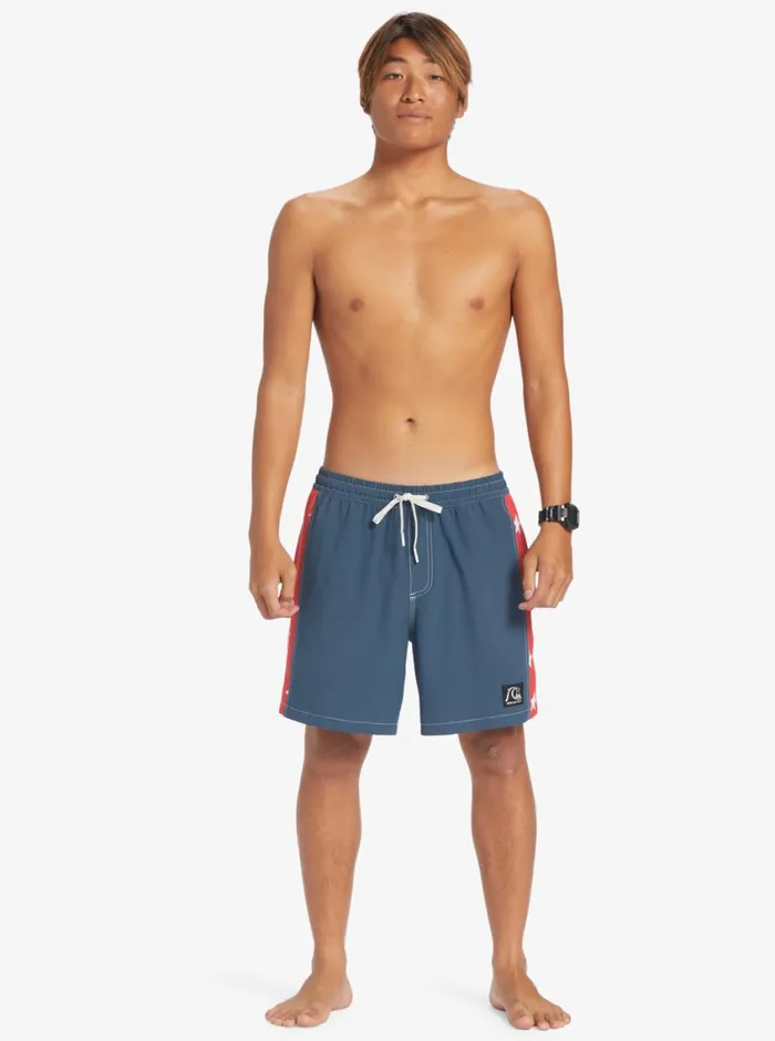 Quiksilver Original Arch 17034 Volleys Midnight Navy Mens Elastic Waist Quiksilver Original Arch 17034 Volleys Midnight Navy Mens Elastic Waist